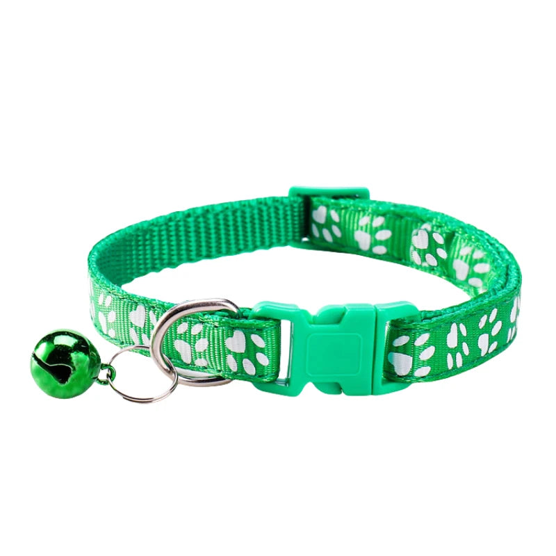 Pet Collars Cute Print with Bell Cats Collars Outdoor Adjustable Necklaces 12pcs/set