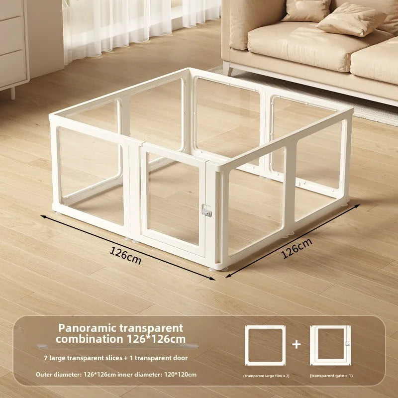 DIY Free Combination Pet Fence Fully Transparent Acrylic Small Dog Indoor Home Dog House Balcony Safety Fence Pet Furniture