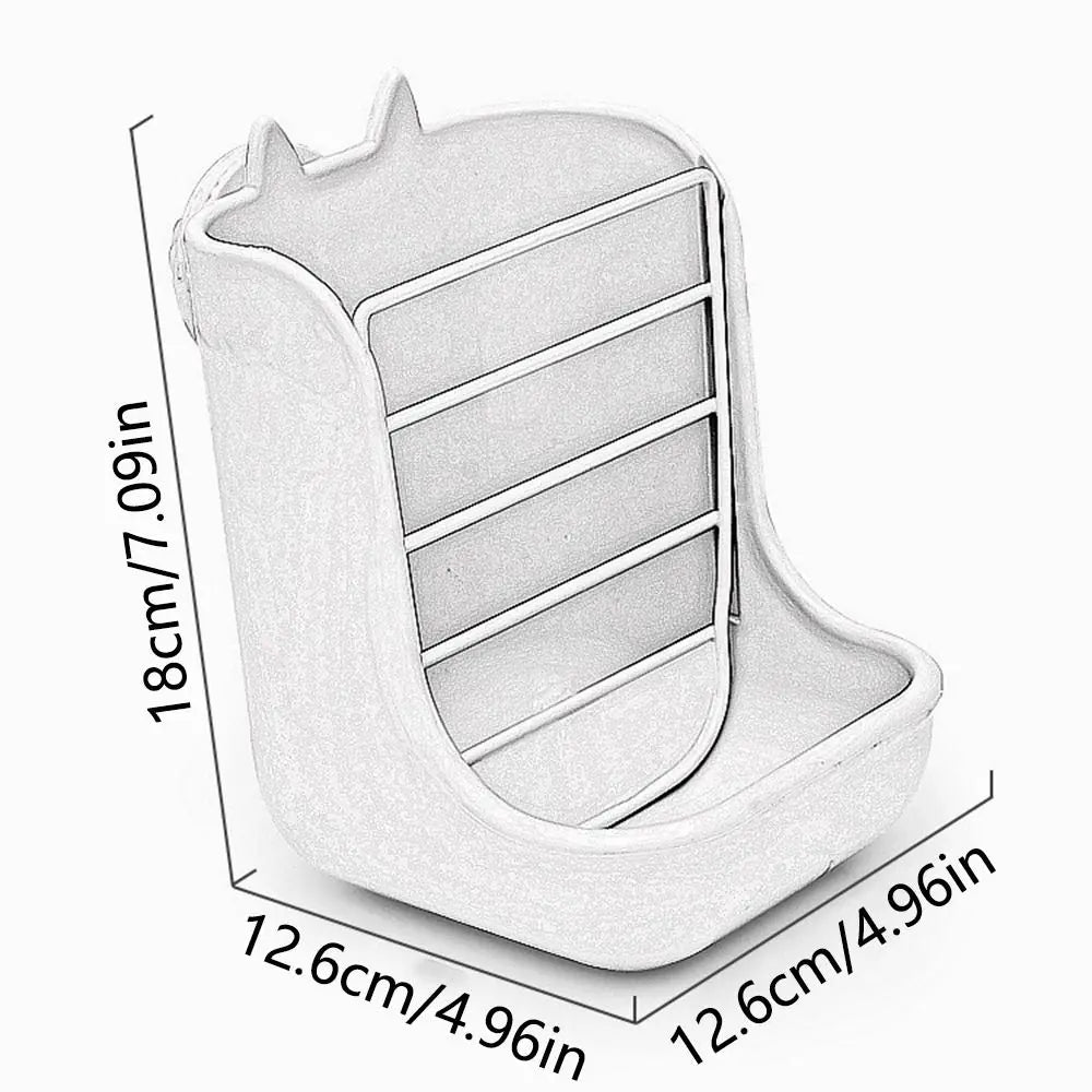 Hanging Rabbit Cage Bowl Anti Scratching Frame Rack 2 in 1 Food Trough Large Capacity Fixable Grass Feeding Rack Bunny