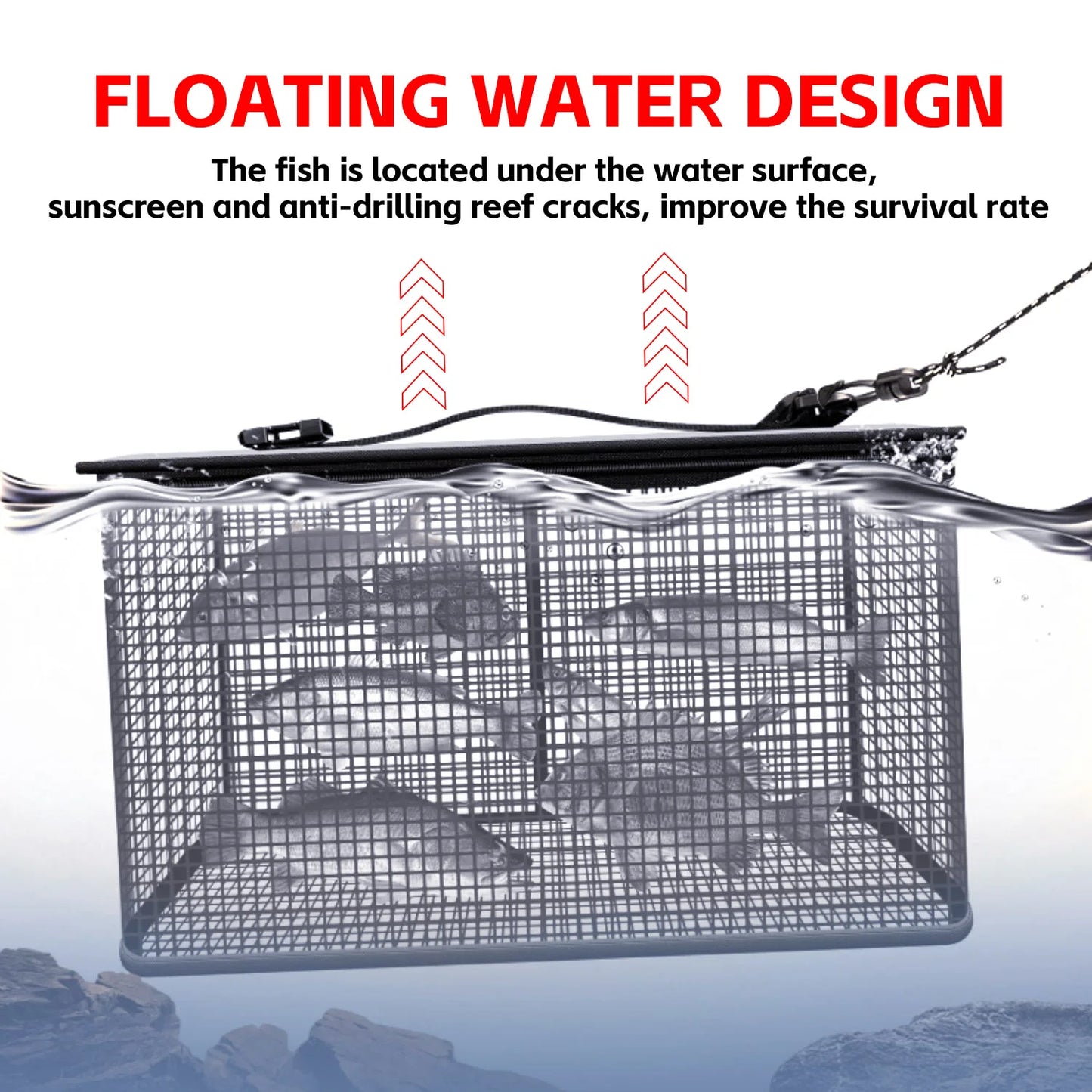 Sougayilang Foldable Fishing Cage Net Fish Carp Bait Cage Shrimp Basket Fish Crayfish Lobsters Catcher Tank Trap Mesh Network