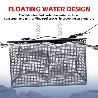 Sougayilang Foldable Fishing Cage Net Fish Carp Bait Cage Shrimp Basket Fish Crayfish Lobsters Catcher Tank Trap Mesh Network
