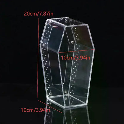 Acrylic Transparent Reptile Enclosure Insect Spider Lizard Feeding Cage Reptile Breeding Box Ventilation Arboreal Enclosure Case