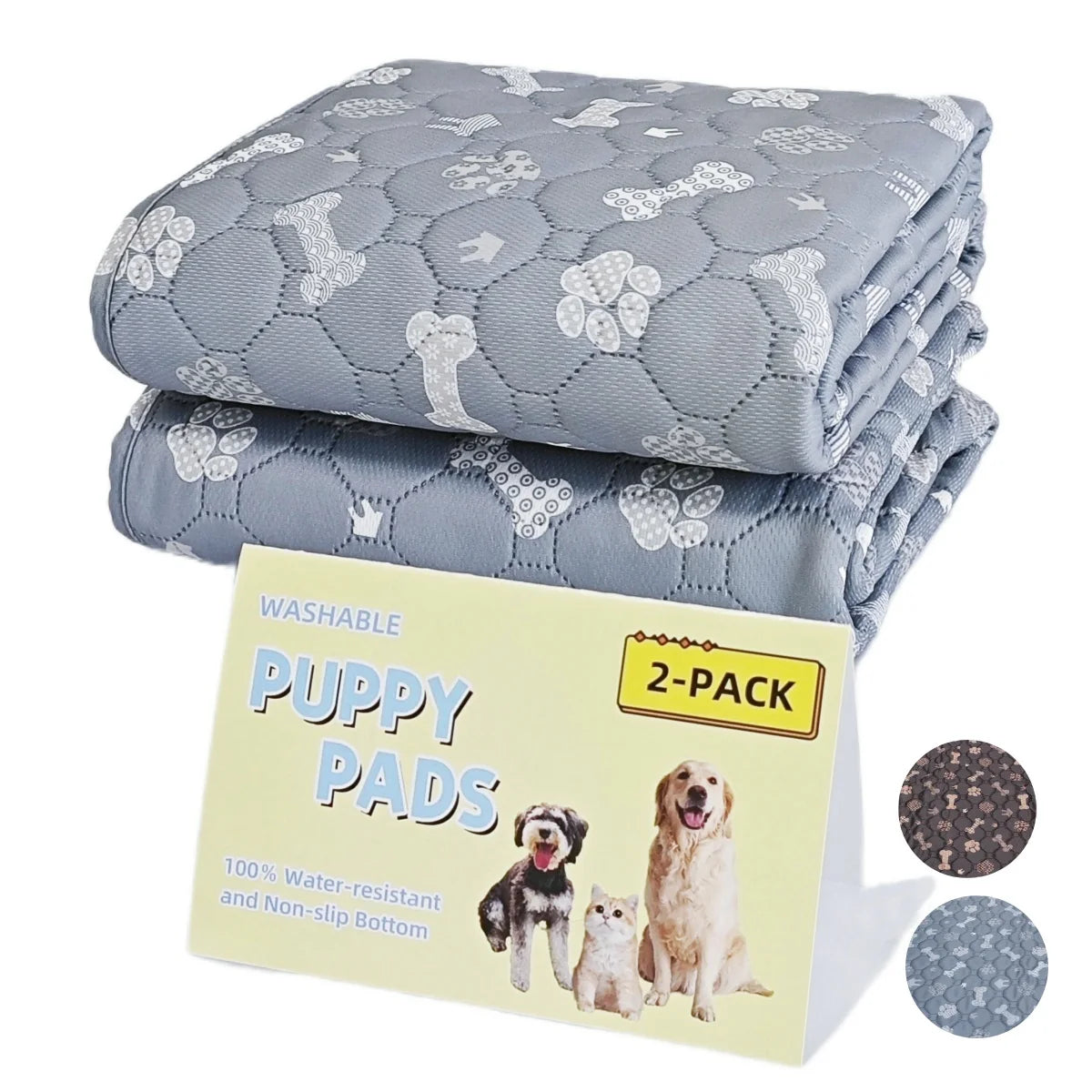 2pcs Large Pet Dog Pee Pads, Rosa Rink Washable Sleep Play Pad, Reusable Dogs Puppy Pads Pet Training Pads for Dogs winter