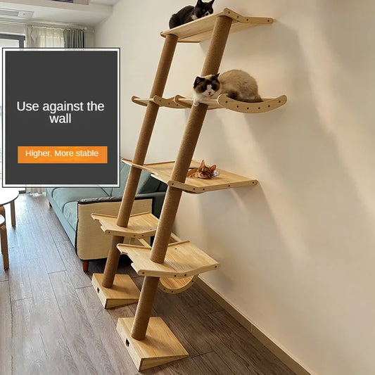 Luxury Large Cat Trees & Towers Wood Scratching Post for Cat Toys Gym Hiding House Sleeping Pad Cooling Pad Pets Stuff Products