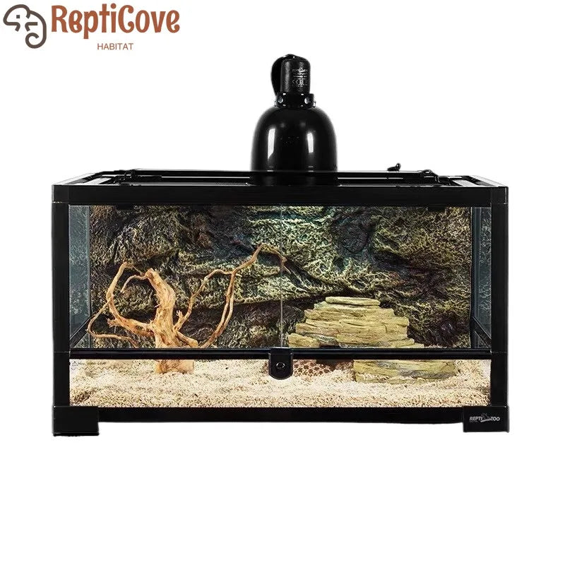 Detachable Glass Climbing Pet Breeding Box for Lizard Tortoise Snake Tree Frog Hamster,Multi Purpose Reptile Small Animal Tank