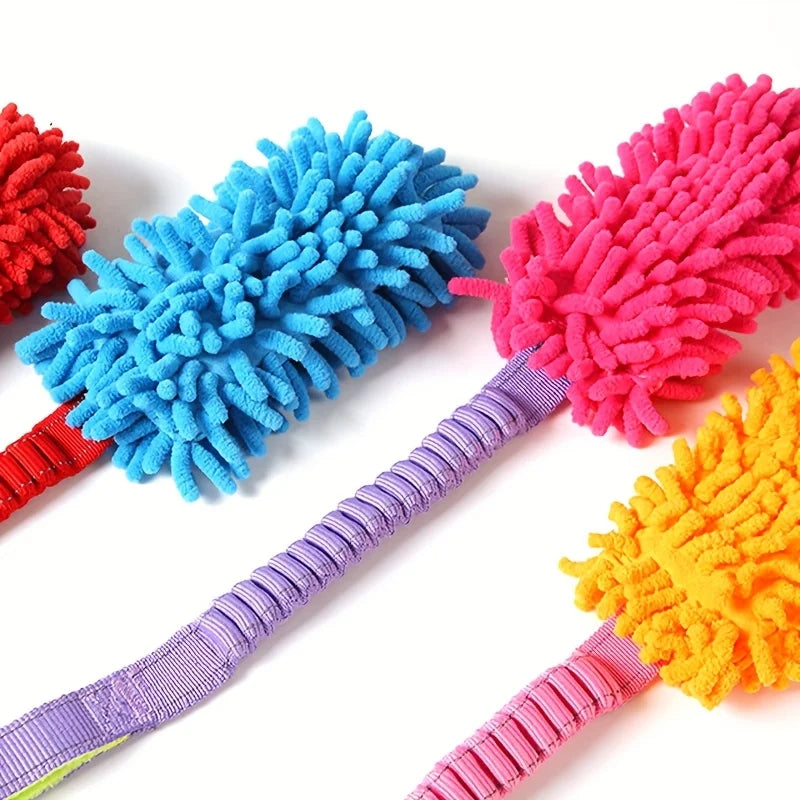 Durable Dog Toys for Aggressive Chewers - Soft Plush Pulling Rope Chew Toy with Sturdy Handle, Interactive Teeth Cleaning Toy