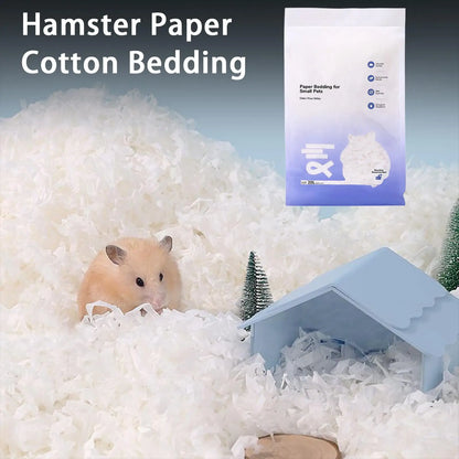 Small Animal Bedding Hamster Paper Cotton Bedding Odor Control Water Absorption Cage Decoration Rabbits Supplies for Outdoor