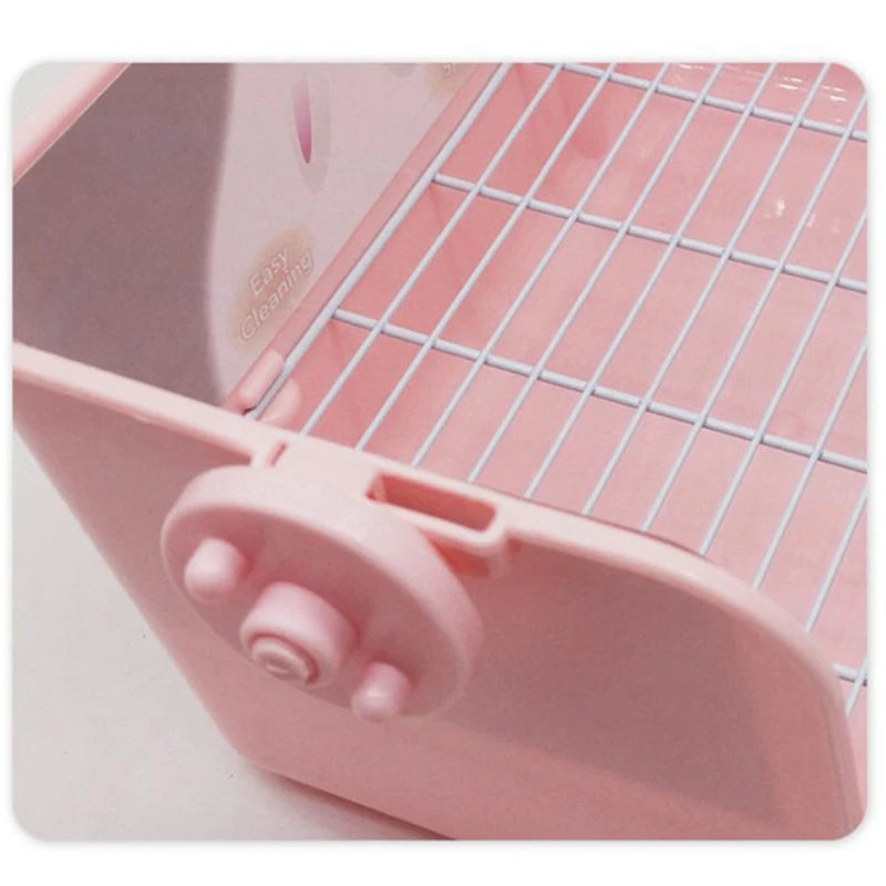 Rabbit Litter Box Toilet for Small Animal Corner Litter Pan Bunny Potty Trainer