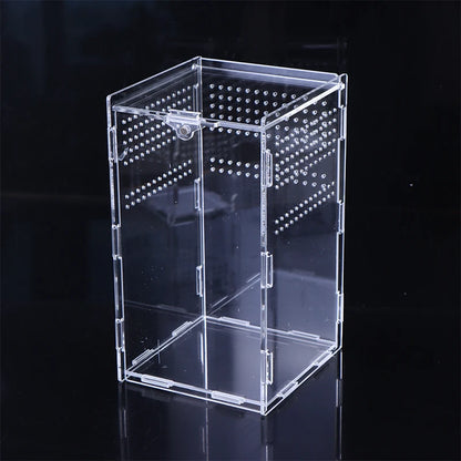 Acrylic Transparent Reptile Breeding Box Terrarium Habitat Insect Spider Lizard Scorpion Feeding Cage Arboreal Enclosure Case