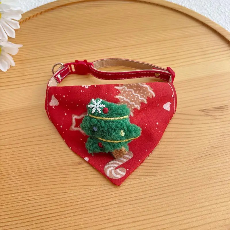 Adjustable Christmas Cat Collar with Bell Safety Breakaway Buckle Reflective Strip for Indoor Outdoor Kitten Kitten Safety