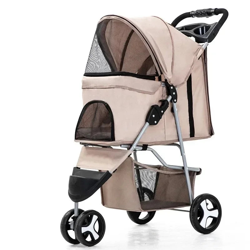 Pet Stroller Lightweight Folding Universal Wheel Cat Dog Travel Breathable Pet Stroller Outdoor Stroller for Small Medium Pets