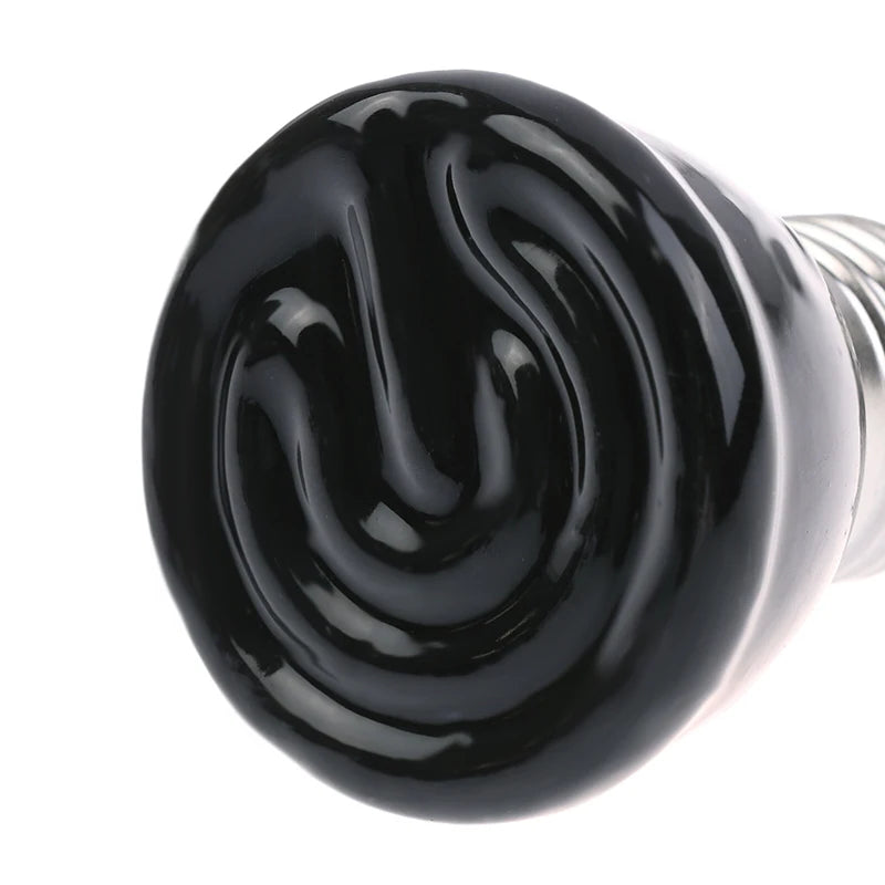 1Pc 220-240V Far Infrared Heating Lamp Black Ceramic E27 Pet Warmer Bulb Brooder Chickens Tortoise Lizard Reptile Light 20-80W