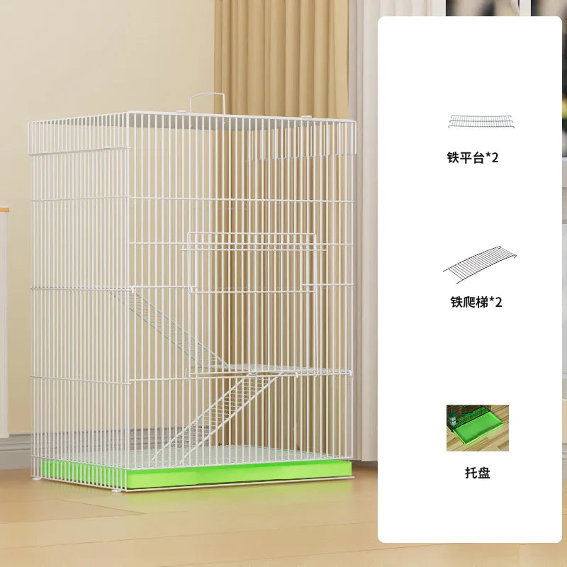 ‌3-Tier Extra Large Small Pet Cage - Sugar Glider Ferret-Proof Habitat, Multi-Level Rat Mansion Villa, Chew-Proof Removable Tray