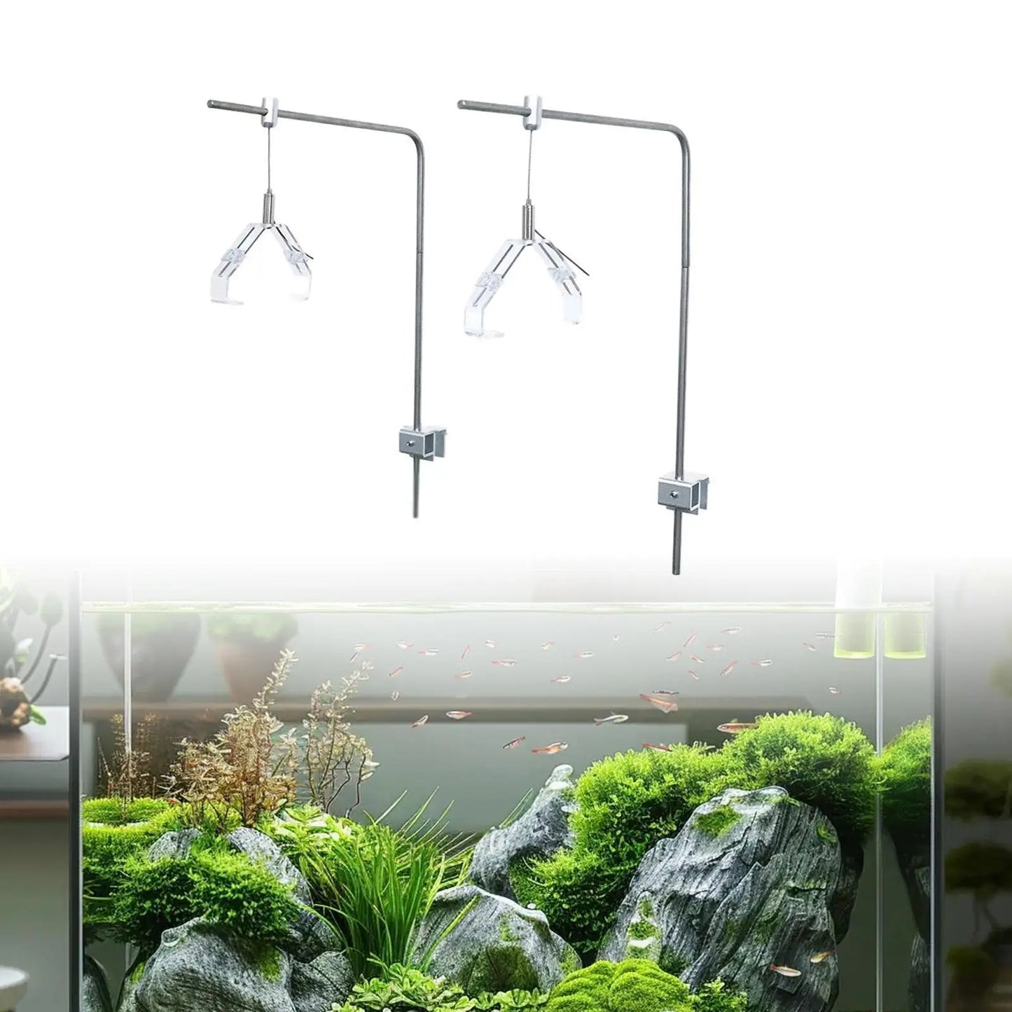 2Pcs Aquatic Plant Lighting Holder, Aquarium Light Bracket Mount for Marine Tanks, Fish, Aquatic Plants, Saltwater