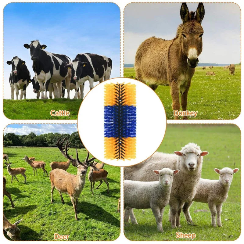 Livestock Grooming Brush Deep Massage Grooming Tool Quick-Connect System For Cow Horse Goat Sheep Itch Relief Back Scratching