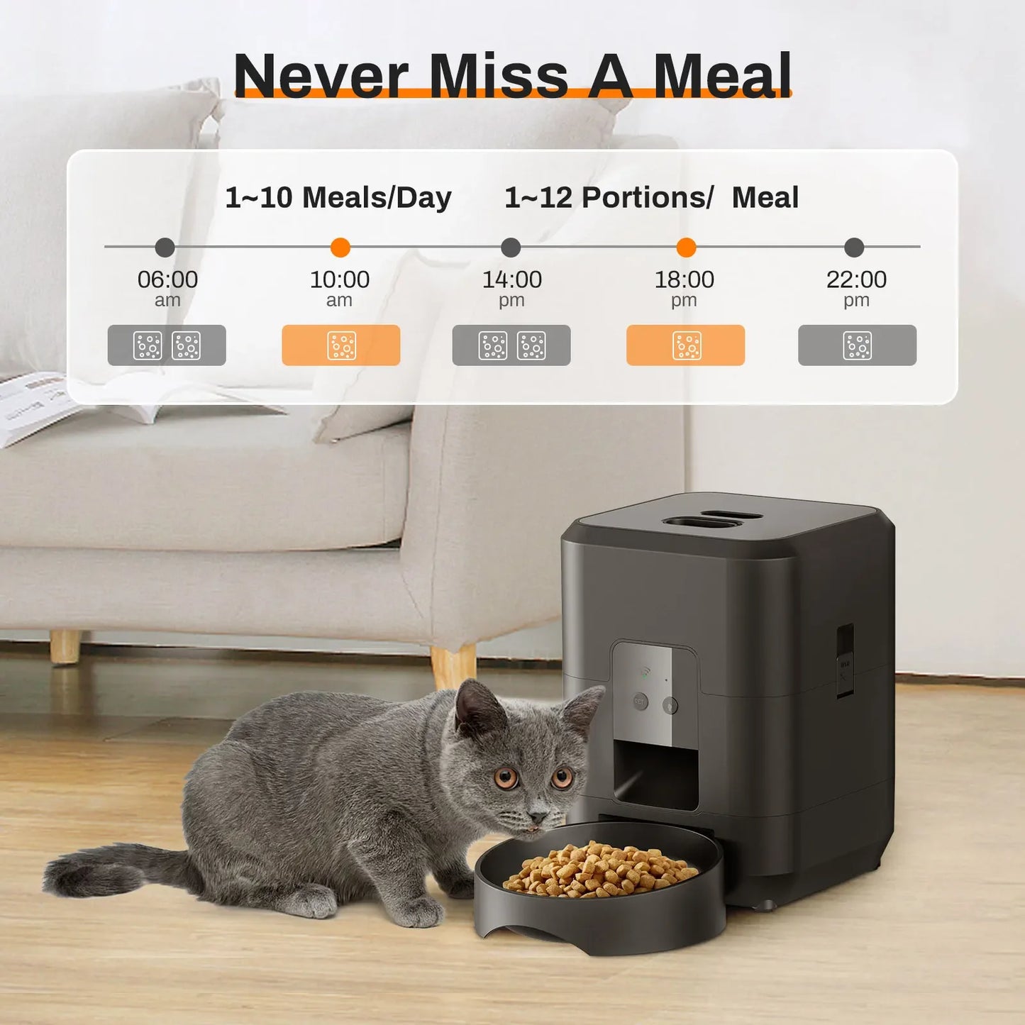 Home Pet Smart Automatic Pet Feeder Timed Quantitative Slow Food Dispenser for Cats Dogs Feeding Bowl