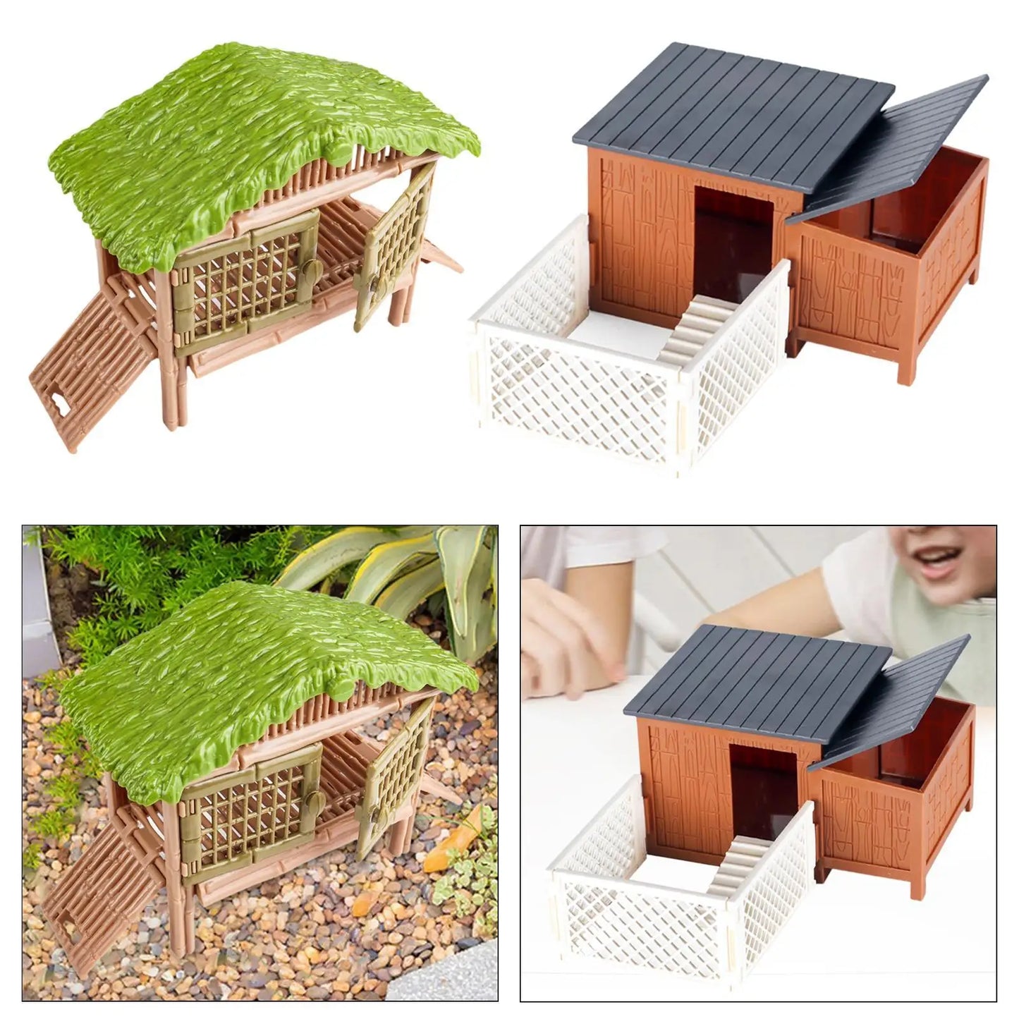 Chicken Cage,Building Toy,Farm Landscape Model,Yard Building Model,Miniatures Chicken House Farmhouse Toy for Boys