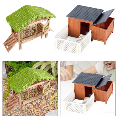 Chicken Cage,Building Toy,Farm Landscape Model,Yard Building Model,Miniatures Chicken House Farmhouse Toy for Boys
