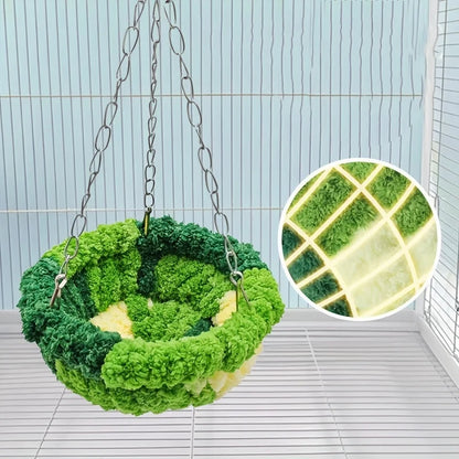 Swings for birds and plush hanging nests - hanging cage bird beds with soft linings, suitable for birdhouse decoration