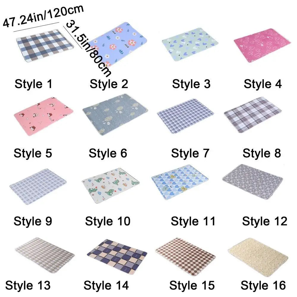 Pet Diaper Pads 80*120cm Urine Mat Cute Waterproof Urine Pads Cloth Large Breathable Bed Protector Diaper Toddlers