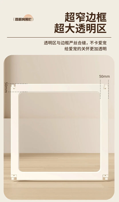 ‌Transparent Acrylic Dog Playpen Safety Pet Fence Non-Scratch Durable Kennel Easy-Clean Indoor House Removable Panels