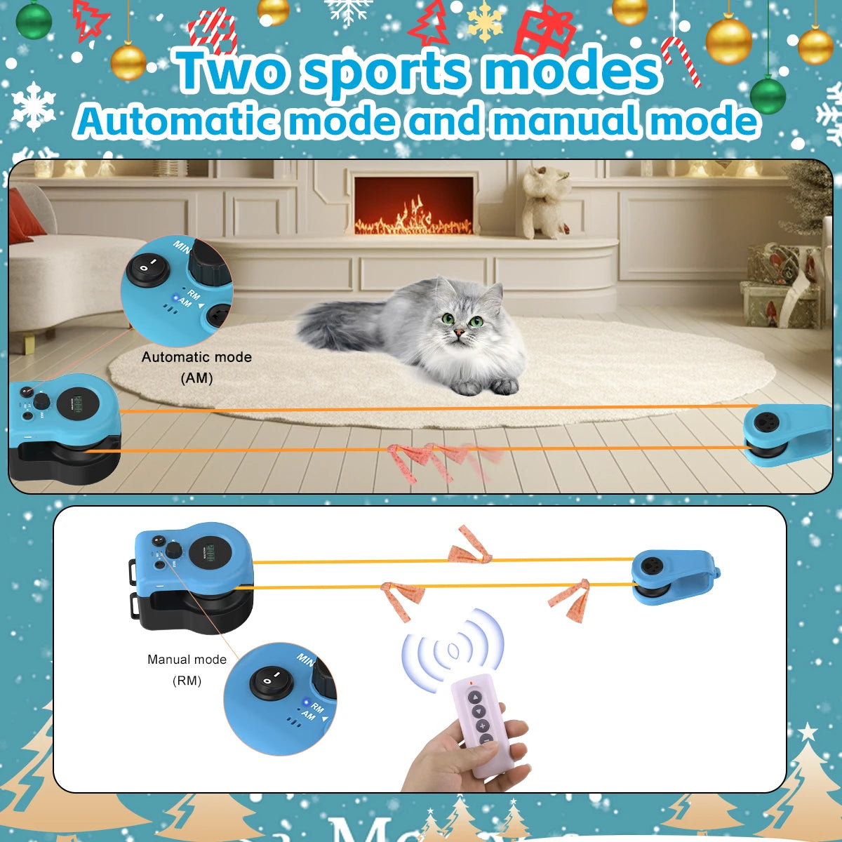 Interactive cat and dog chase toy, USB charging automatic bait, used for pet exercise and training, durable plastic material