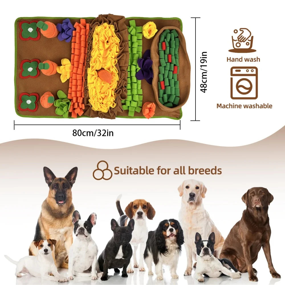 Pet Dog Snuffle Mat Slow Feeding Training Toy for Indoor/Outdoor Activities Wool Fleece Dog Puzzle Toy Pet Stuffy Foraging Pads