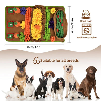 Pet Dog Snuffle Mat Slow Feeding Training Toy for Indoor/Outdoor Activities Wool Fleece Dog Puzzle Toy Pet Stuffy Foraging Pads