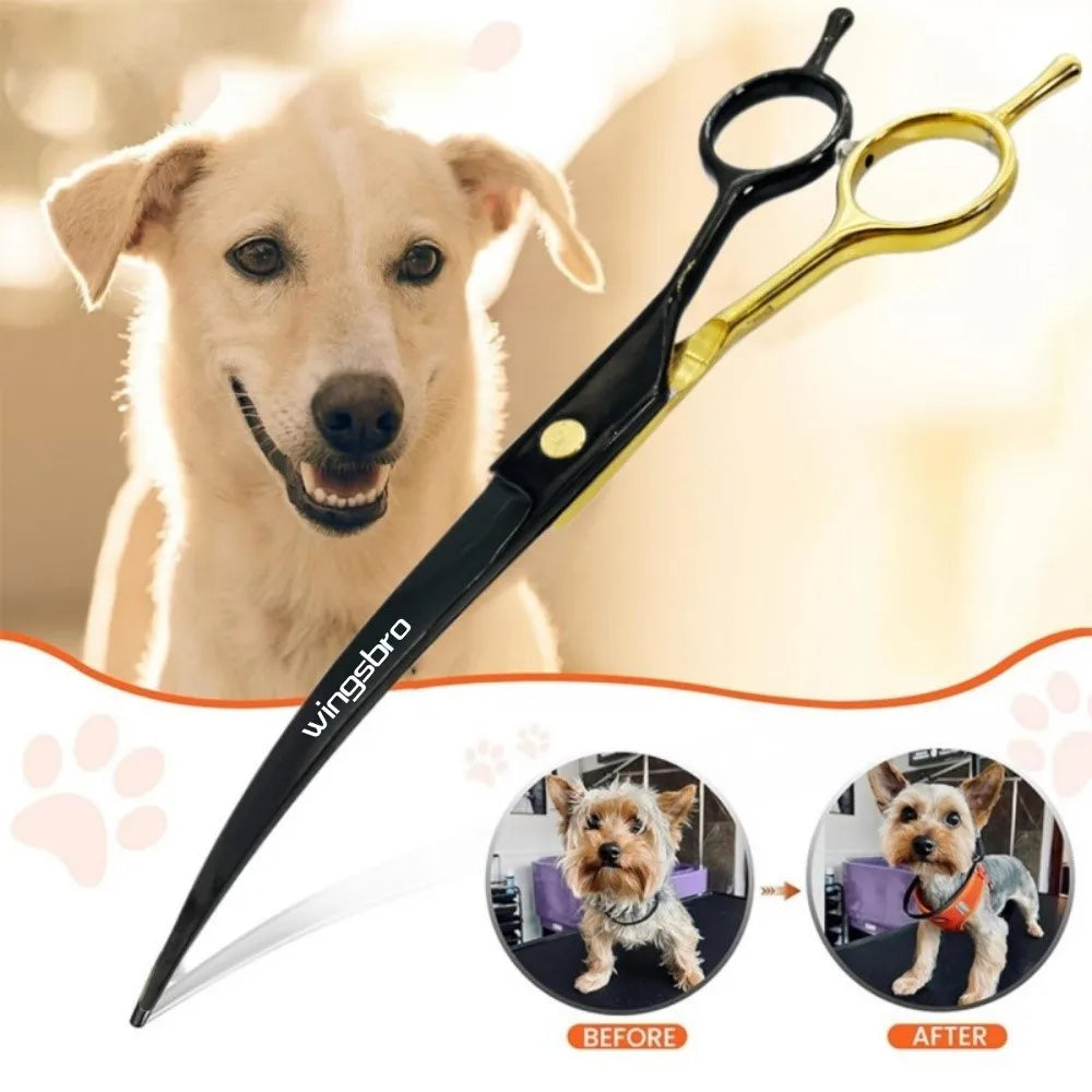 Pet Grooming Scissors   7inch Right and Left Hand Curved Scissors For Dog Grooming