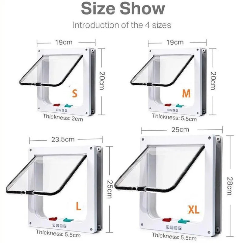 Smart Pet Door Automatic Closing Cat Door Secure Dog Doors Convenient Cat Doors SelfLocking Safe Durable Puppy Gates