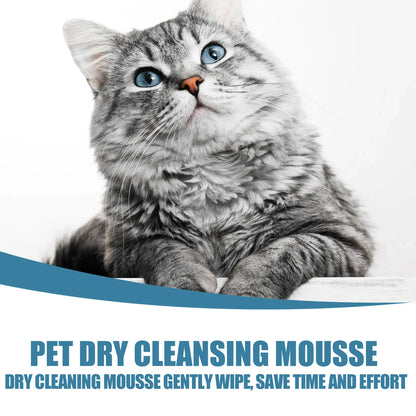 Cat Dry Shampoo No Rinse Dogs Cats Cleaning Mousse Rinse Free Pet Shampoo Bathless Cleaning Odor Removal For A Fresh Smelling