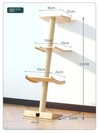 Luxury Large Cat Trees & Towers Wood Scratching Post for Cat Toys Gym Hiding House Sleeping Pad Cooling Pad Pets Stuff Products