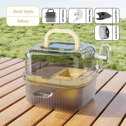 Portable Hamster Carrier Outdoor Cage for Small Pets Travel Cage with Secure Lock and Ventilation for Hamsters，Fancy Rat