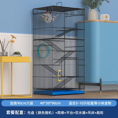 ‌Jumbo Hedgehog Sugar Glider Cage - Reinforced Escape-Proof Habitat, Chew-Resistant Large Base for Rats Hamsters