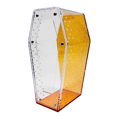 Acrylic Vertical Spider Enclosure Small Reptile Terrarium Box Coffin Shape Tank Accessories for Jumping Spider Breeding