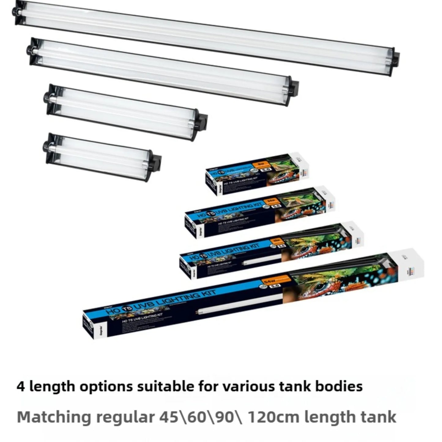 T5 Reptile Light Fixture 8W Reptile Terrarium Hood 5.0/10.0 UVB Light Bulb Fluorescent Tube for Bearded Dragon Lizards Tortoises