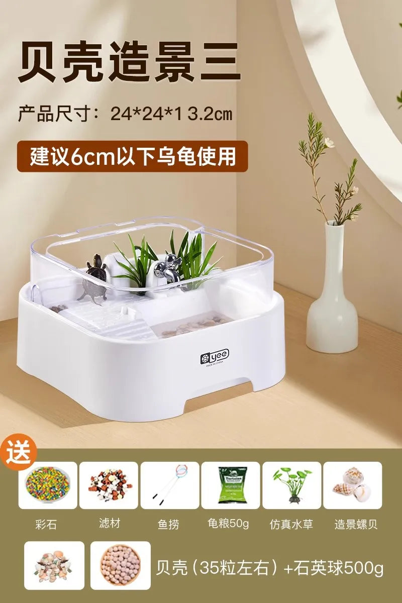 Turtle Tank, Home Brazilian Turtle Pot, Decorative Item, Grass Turtle Breeding Box, Tank Sun Deck
