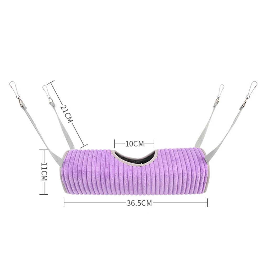 Hamster Tunnel Hammock Thickened Plush Cotton Nest Ferret Squirrel Winter Warm Hanging Cage Pet Nest Small Animals Products