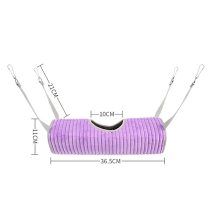 Hamster Tunnel Hammock Thickened Plush Cotton Nest Ferret Squirrel Winter Warm Hanging Cage Pet Nest Small Animals Products