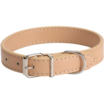 Leather Dog Cat Collar Soft Solid PU Collar For Small Medium Big Dogs Adjustable Puppy Neck Strap Colorful Cute Kitten Necklace