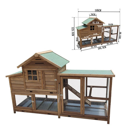 Wholesale Luxury Wooden Outdoor Waterproof Large Rabbit Cage Pet Cage House Chicken Coop