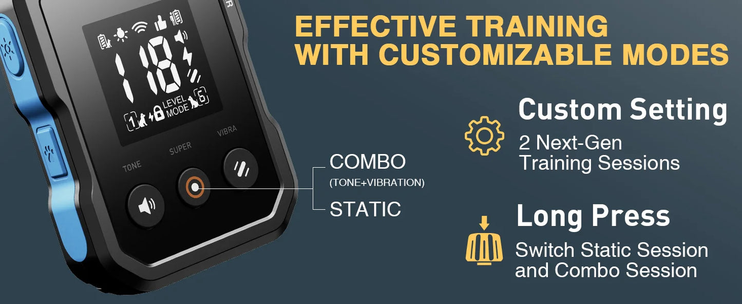 ABBIDOT T70 Dog Training Collar 2 in 1 Strap With E-clicker Electric Shock 4100ft 1250m Waterproof 118 Levels 2025 New Version