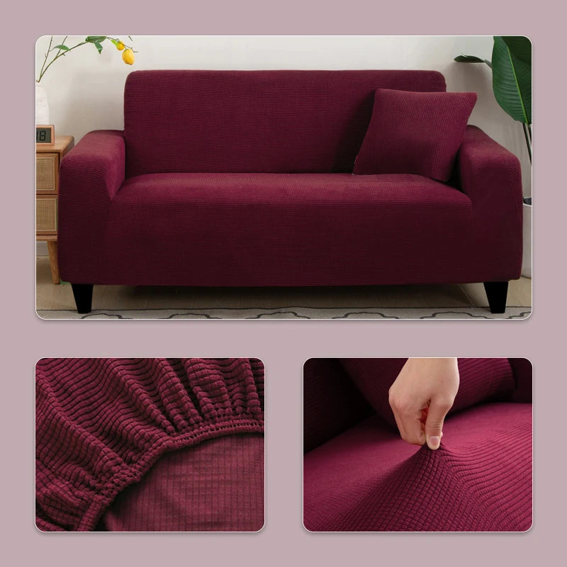 Jacquard Sofa Cover Couch Cover Sofa Cover Elastic Soft Versatile Furniture Protection Cover Pet Proof Living Room Household Use