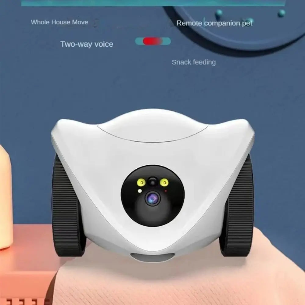 Smart Pet Feeder Camera 1080P HD Automatic Dog Cat Toy Full House Mobile Audio Wifi Interactive Battery-Powered Dog Food