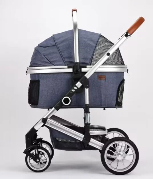 Pet Stroller, Detachable Carrying Basket, Suitable for Cats and Dogs, Spacious and Comfortable Travel, Carrying Soft Cushions