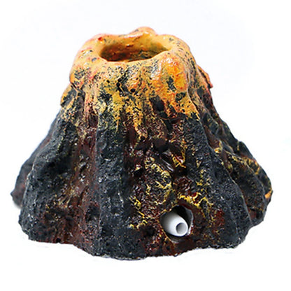 Aquarium Volcano Bubble Stone Fish Tank Decoration Volcano Landscape Rockery Can Install Oxygen Pump Home Crafts Ornament