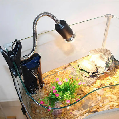 Reptile Heat Lamp UVA UVB Light Rotatable Basking Spot Light Simulated Sunlight For Turtle Lizard Clip-on Lamp Holder 25-75W