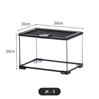 Climbing Pet Glass Tank,Lizard&Frog Habitat,Water Turtle&Hermit Crab Tank,Spider Enclosure for Reptiles,Horned Frog Breeding