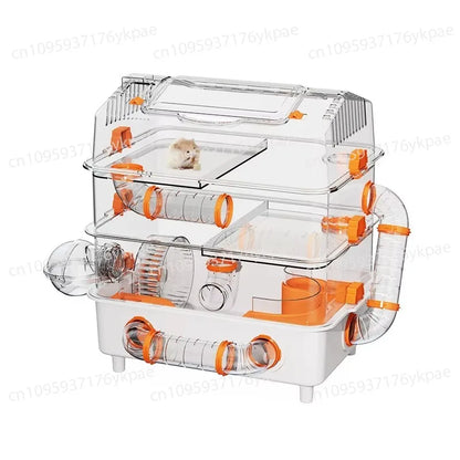 Luxury Three-layer Plastic Hamster Breeding Cage Button Sealing Golden Hamster Nest Solid Pattern Oversized Pet
