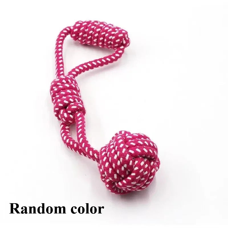 Dog Rope Toys for Chewing and Tugging, Interactive Knot Rope Ball Toys For Dogs Puppies Cats Pet Supplies Random Color
